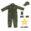 Load image into Gallery viewer, U.S. Army Youth Flight Suit Combo with cap, patches, and rank insignia for aspiring pilots.