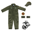 Load image into Gallery viewer, Youth USMC Flight Suit Combo including flight suit, hat, patches, and accessories for kids.