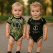 Load image into Gallery viewer, Navy 2 pack NWU Baby Bodysuits