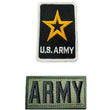 Load image into Gallery viewer, U.S. Army embroidered patches featuring a star and the word ARMY on an olive green background.