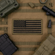 Load image into Gallery viewer, Embroidered Black and Tan United States Flag Patch