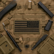 Load image into Gallery viewer, Embroidered Black and Tan Reverse United States Flag Patch