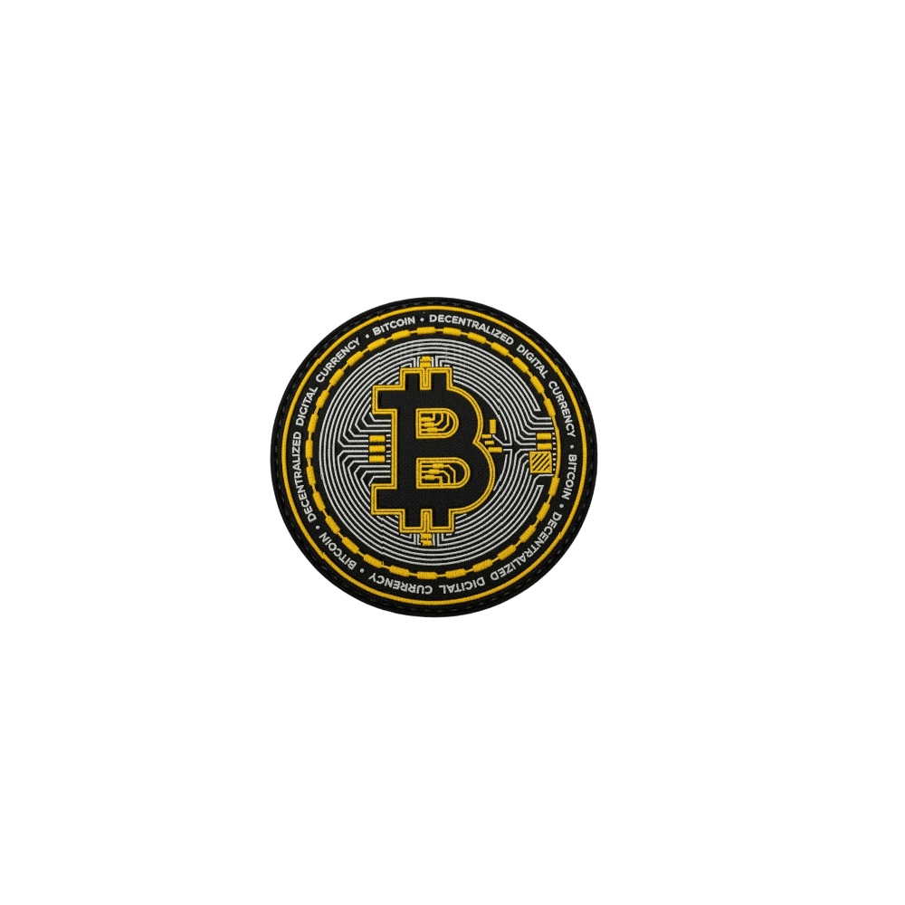 Bitcoin PVC patch featuring the Bitcoin logo, perfect for tactical gear - Bitcoin-Patch.
