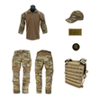 Load image into Gallery viewer, Youth Multicam Overwatch Tactical combo includes shirt, pants, cap, patch, and tactical bag in durable ripstop fabric.