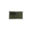Load image into Gallery viewer, Embroidered American flag patch on an olive drab background, perfect for military uniforms or accessories.