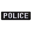 Load image into Gallery viewer, Black police patch with white letters spelling 'POLICE', ideal for tactical uniforms.