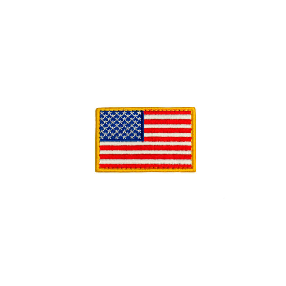 US Flag Forward Full Color Patch featuring embroidered American Flag design, perfect for caps and uniforms.
