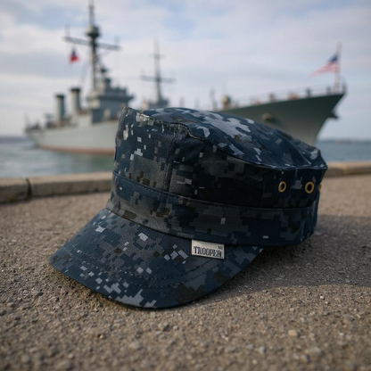 Blue NWU 8 Point tactical cover, military uniform accessory in a vibrant blue color, for operational use.