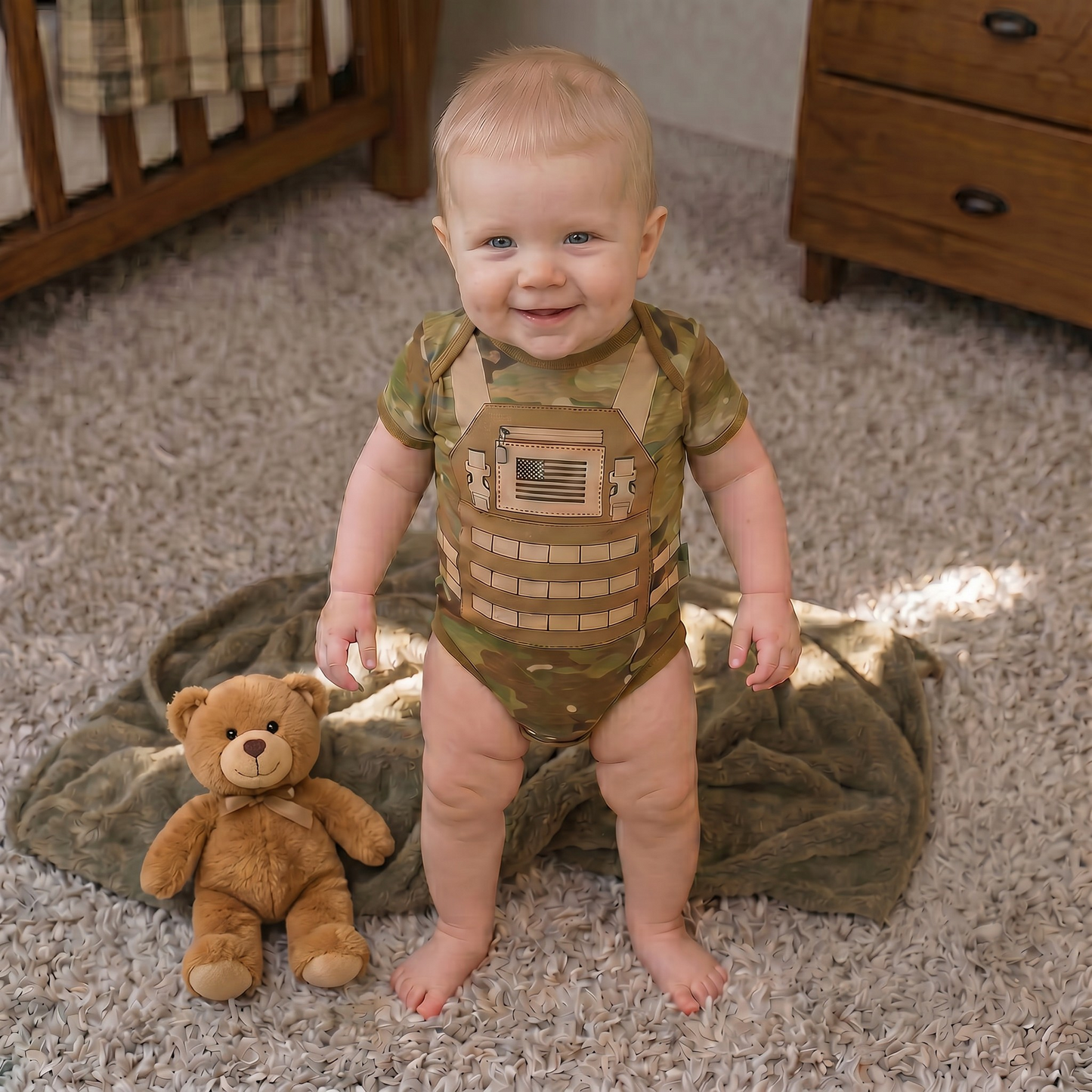 Multicam Flak Jacket Baby Bodysuit