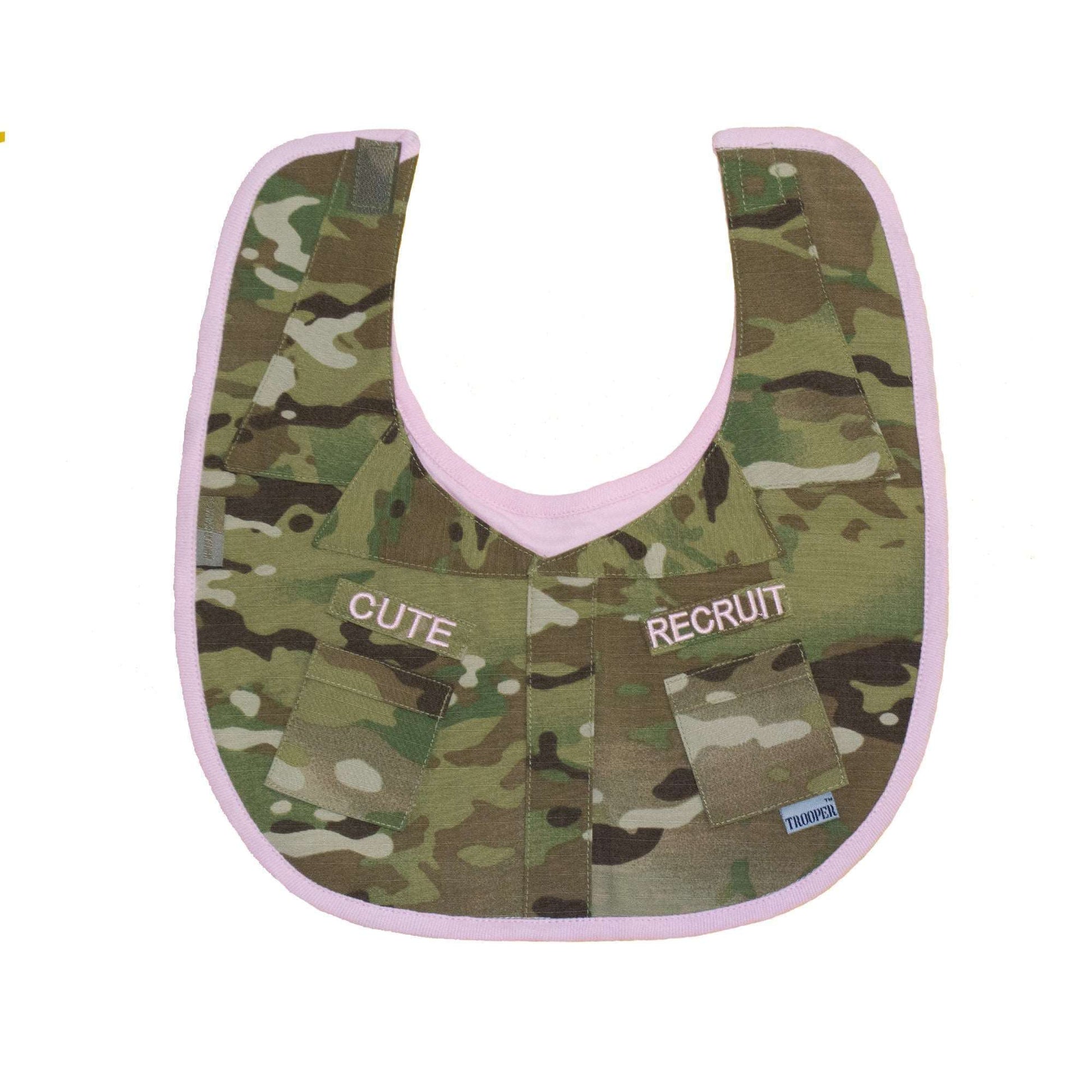 Girls Multicam/OCP Cute Recruit Baby Bib
