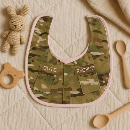 Girls Multicam Cute Recruit Baby Bib