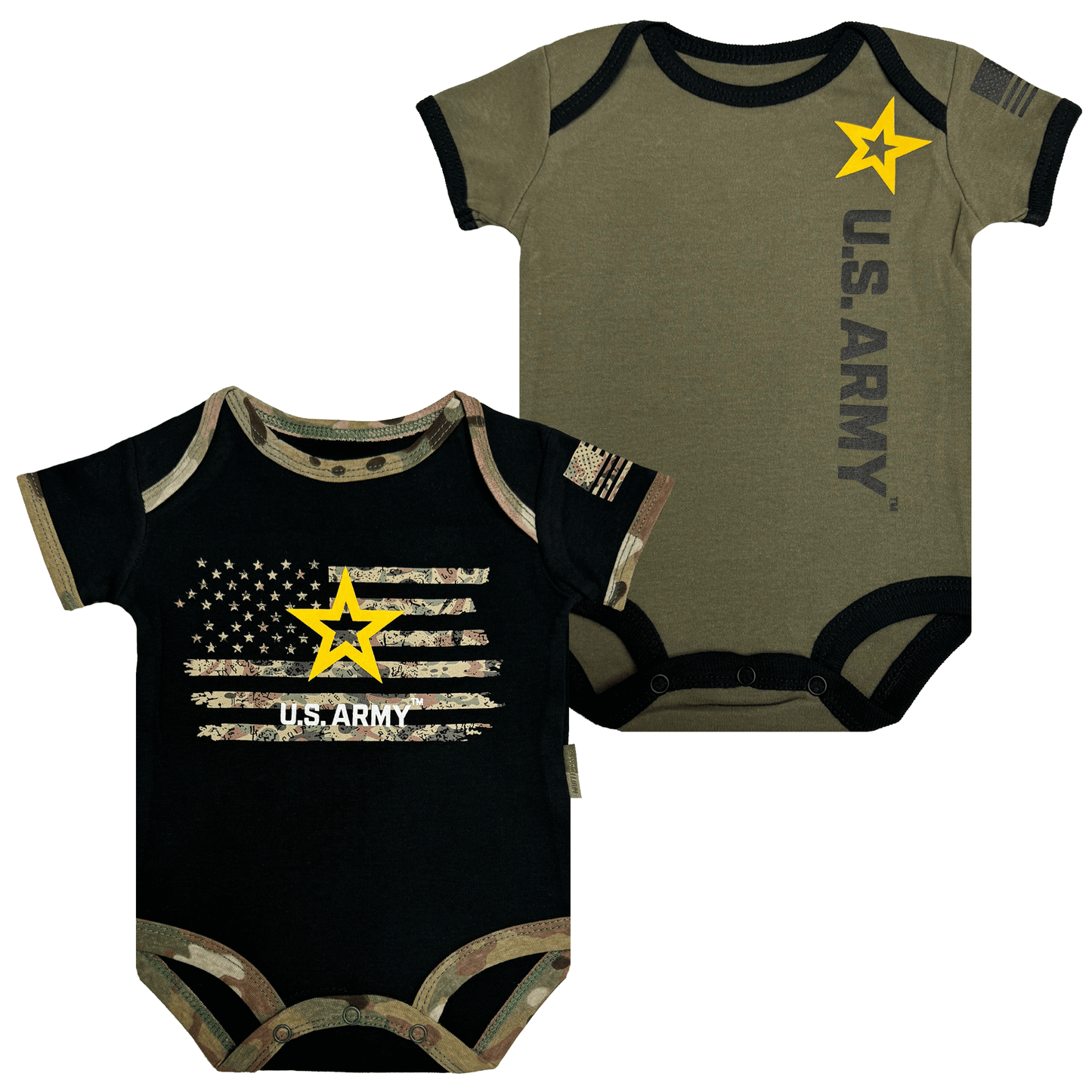 2pk Army Baby Bodysuits