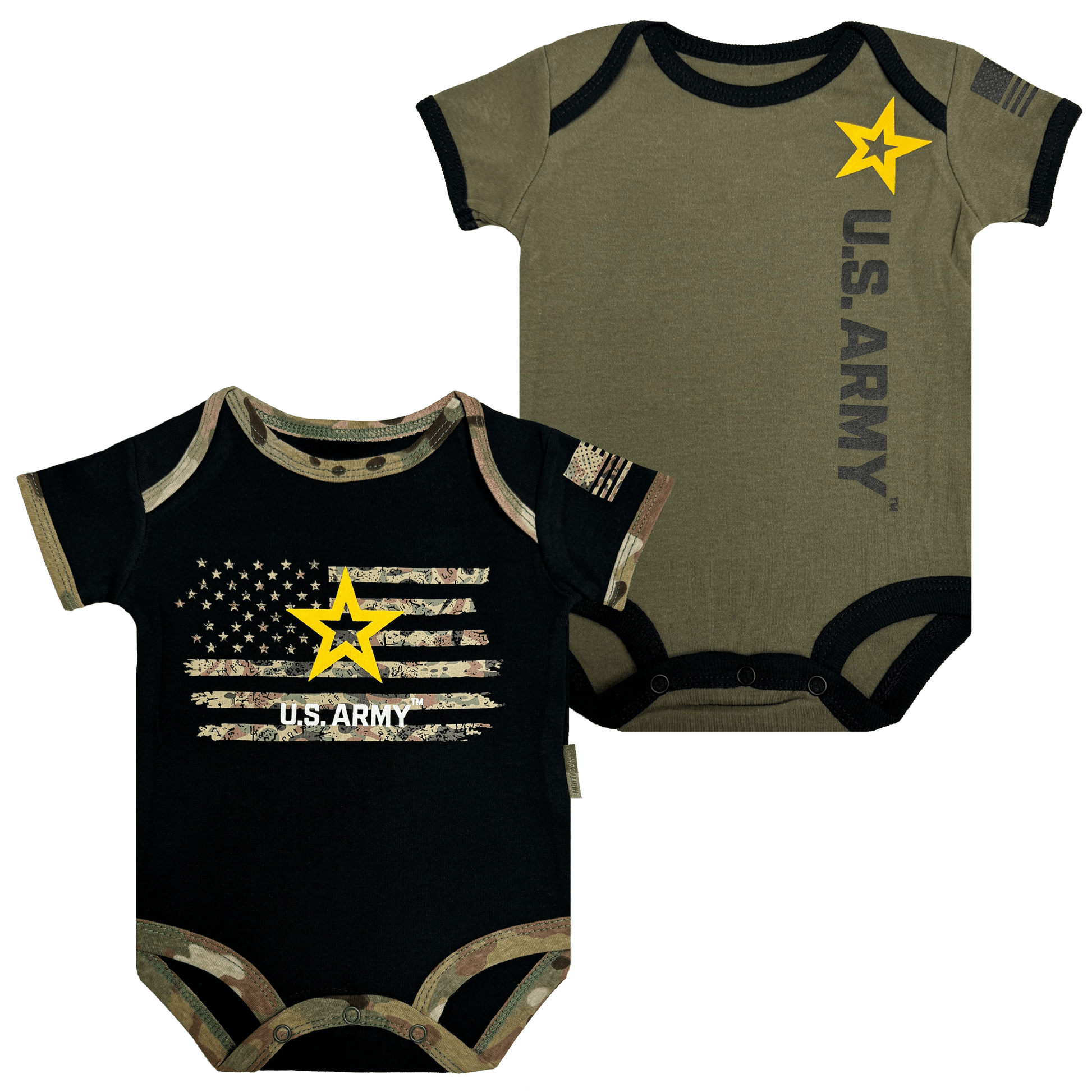 2pk Army Baby Bodysuits