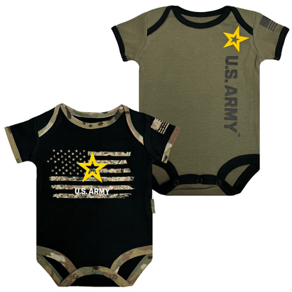 2pk Army Baby Bodysuits