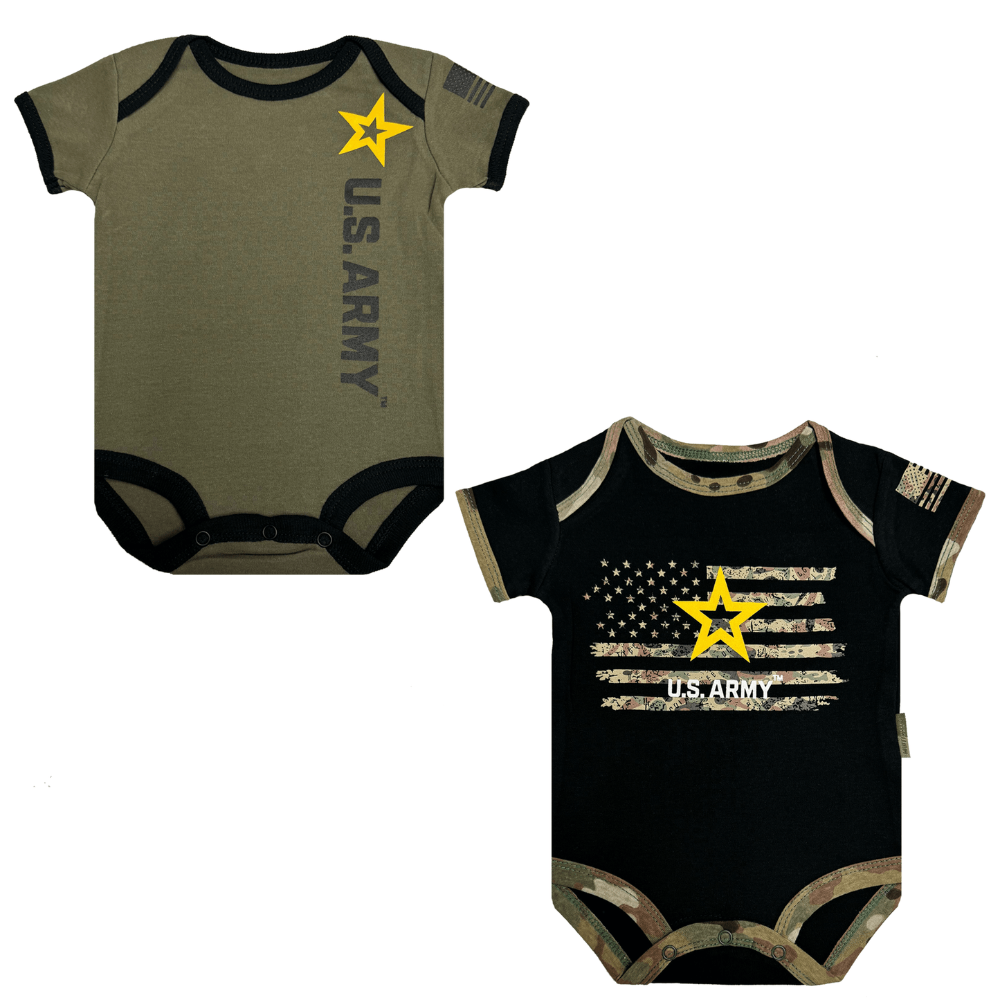 2pk Army Baby Bodysuits