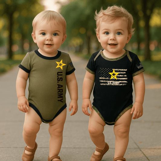 2pk Army Bodysuits