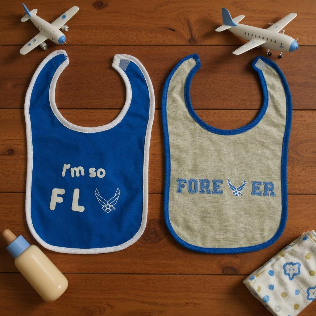 Soft cotton baby bibs, 2-pack, white and light blue, adorable design, perfect for mealtime protection and cute baby fashion.