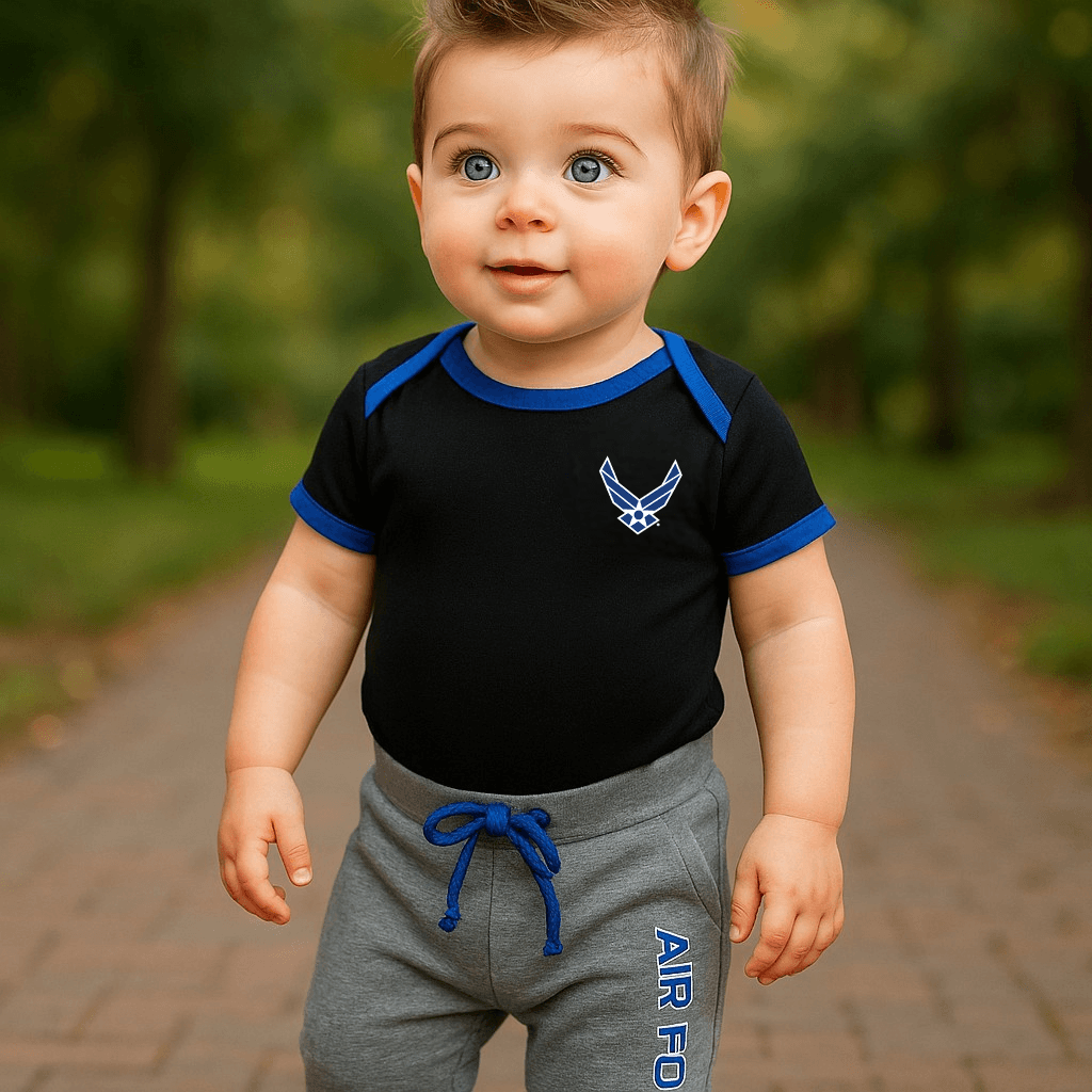 Baby jogging set for air force 2-piece jogger set for infant, toddler sportswear outfit.