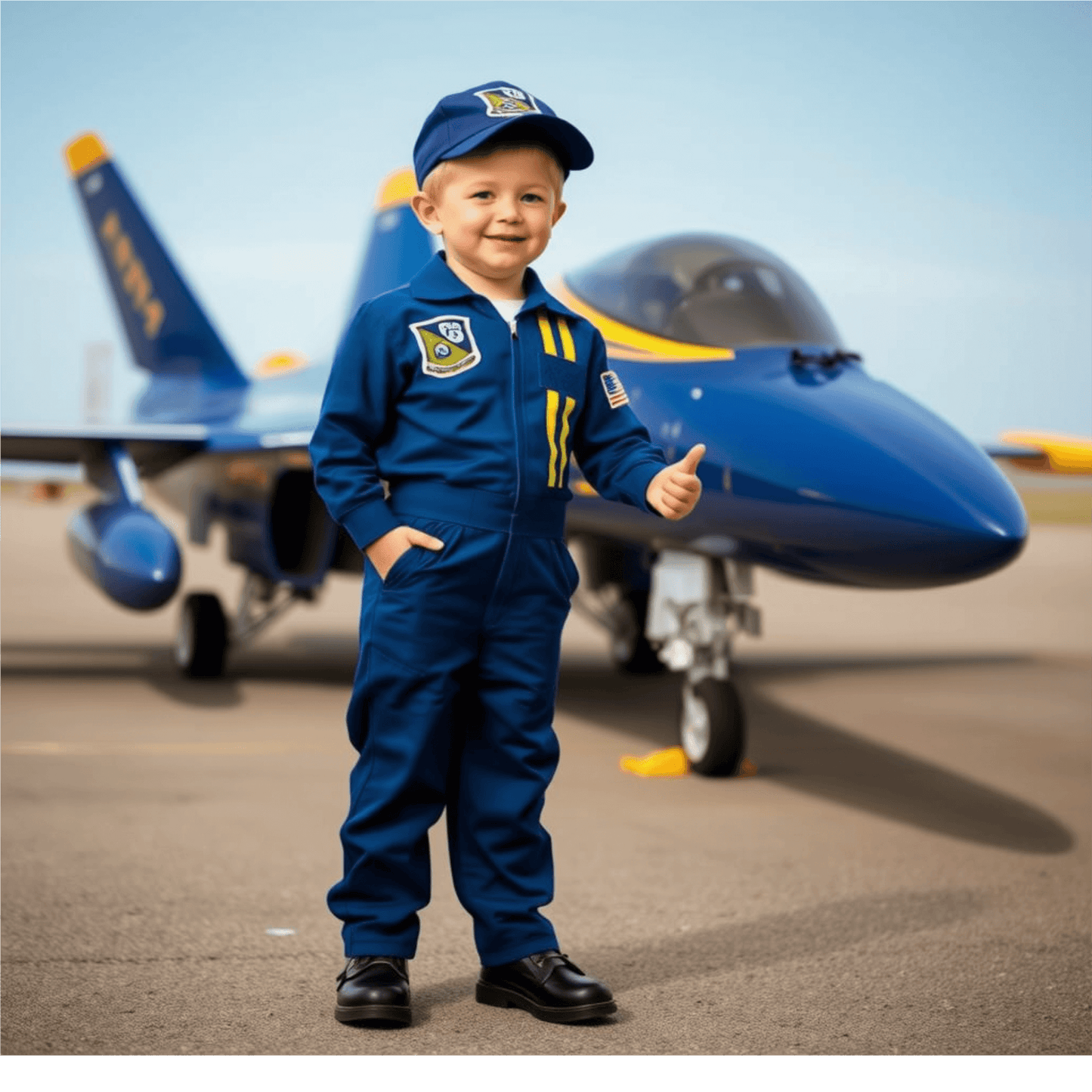 Licensed Blue Angels Youth Flight Suit w Garrison Cap