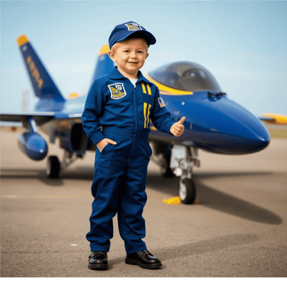 Licensed Blue Angels Youth Flight Suit w Garrison Cap
