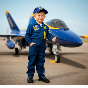 Licensed Blue Angels Youth Flight Suit w Garrison Cap