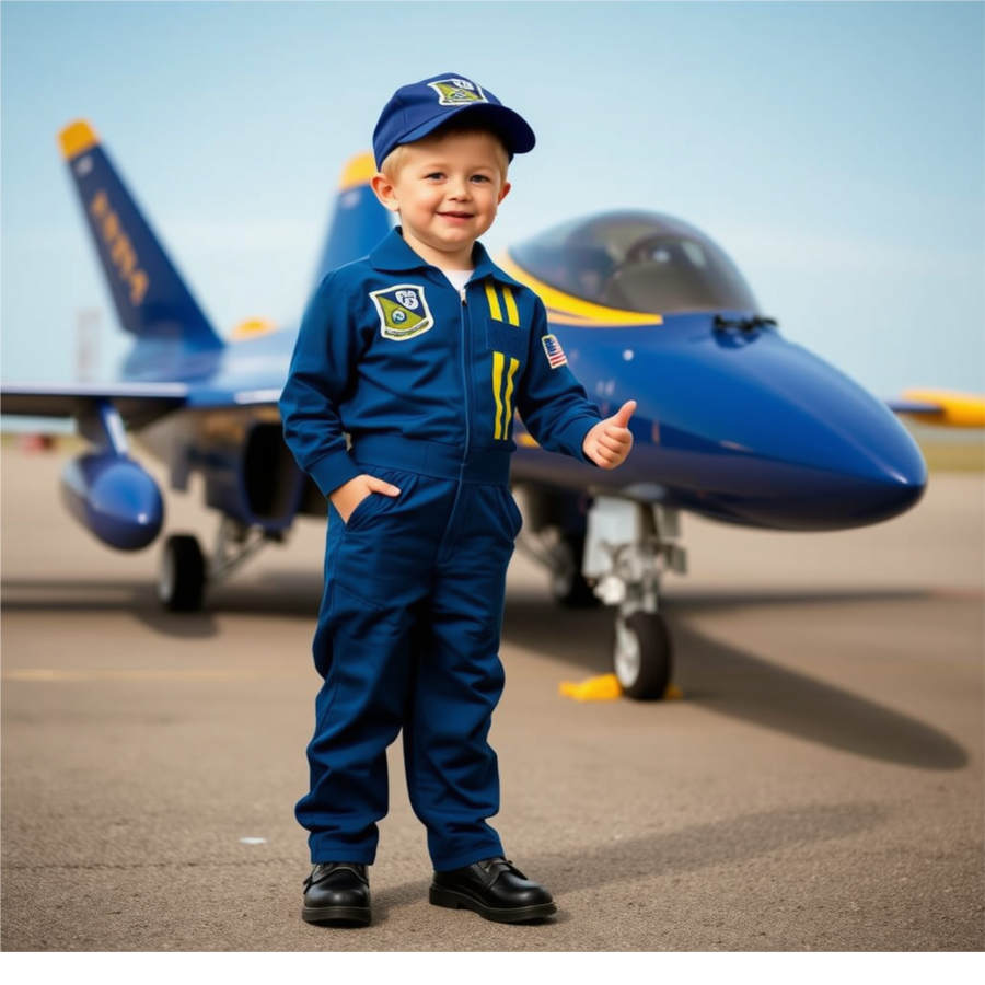 Licensed Blue Angels Youth Flight Suit w Garrison Cap