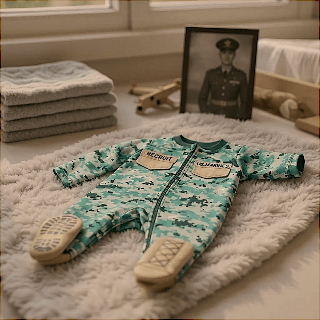 Marine Woodland Baby Uniform Crawler w Boots