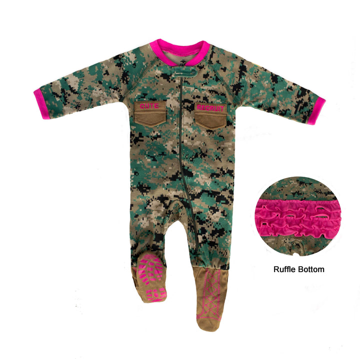 Marine Woodland Girls Baby Uniform Crawler