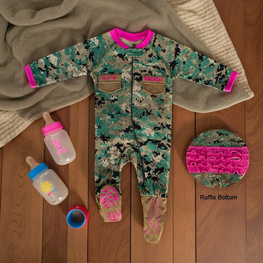 Marine Woodland Girls Baby Uniform Crawler