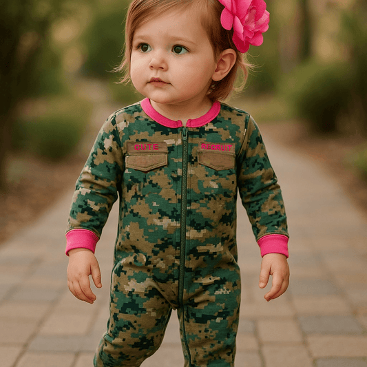Marine Woodland Girls Baby Uniform Crawler