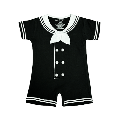 Navy Sailor Baby Romper Black