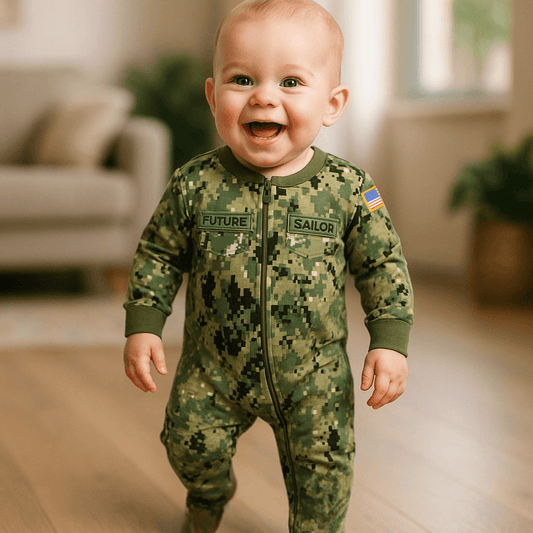Navy NWU III Baby Uniform Crawler