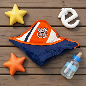 Coast Guard Racing Stripe Plush Baby Blanket