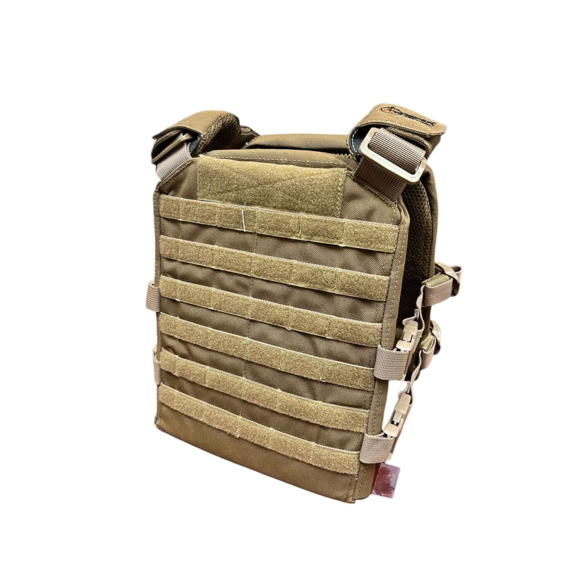 Youth Coyote Overwatch Tactical gear bag with multi-compartment pockets and adjustable straps.