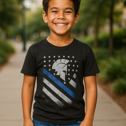 Youth Thin Blue Line Spartan T Shirt