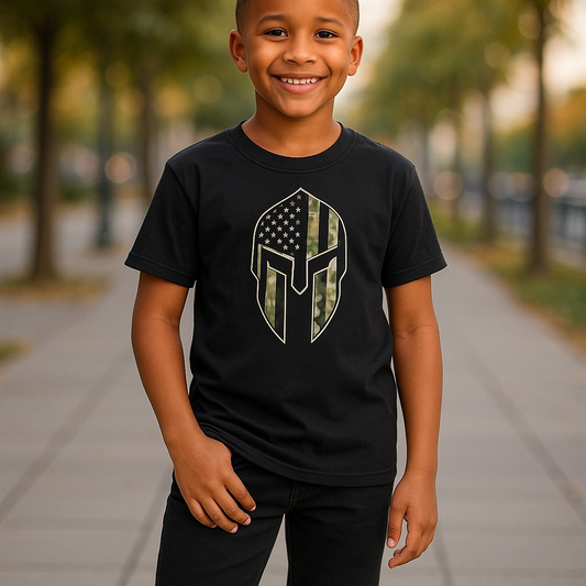 Youth Camo Spartan T-Shirt