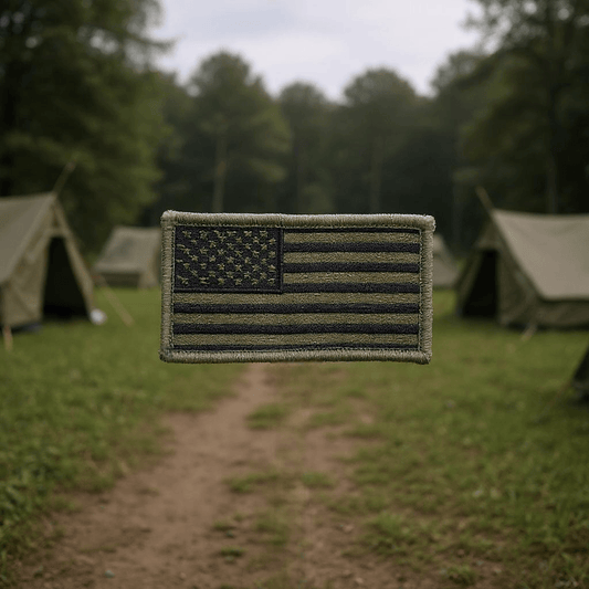 American Flag Patch OD Green and Black
