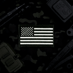 American Flag Patch Black and White