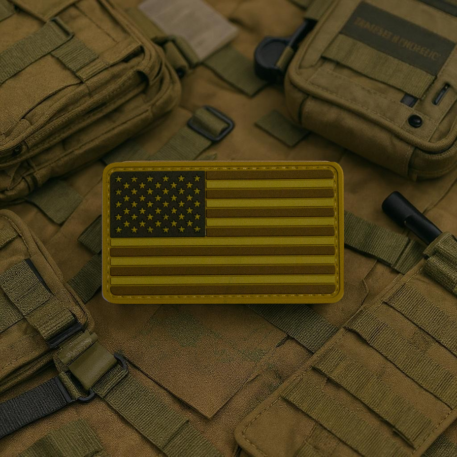 United States Flag Coyote PVC Morale Patch