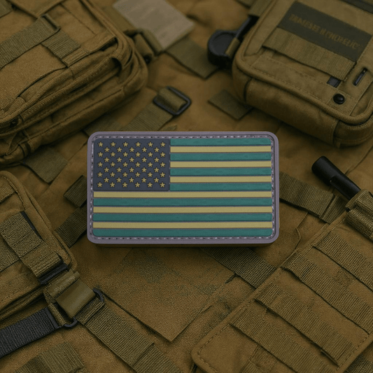 United States Flag OD Green PVC Morale Patch