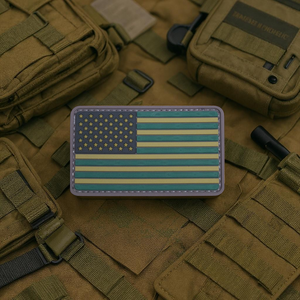 United States Flag OD Green PVC Morale Patch