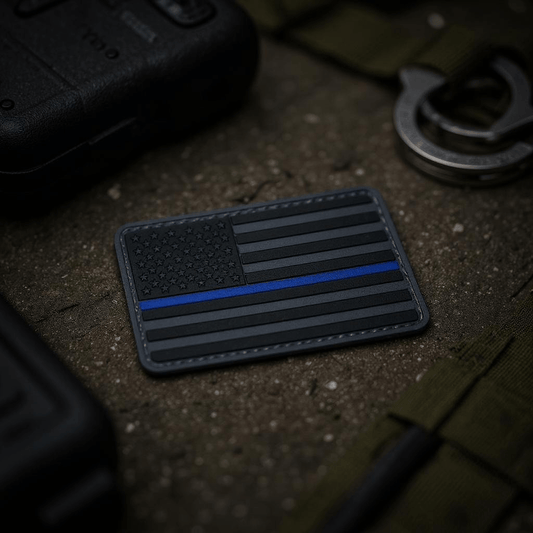 Blue Line United States Flag PVC Morale Patch