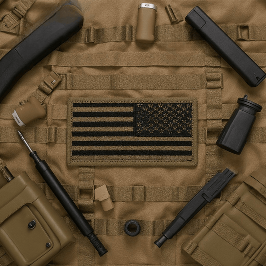 Embroidered Black and Tan Reverse United States Flag Patch