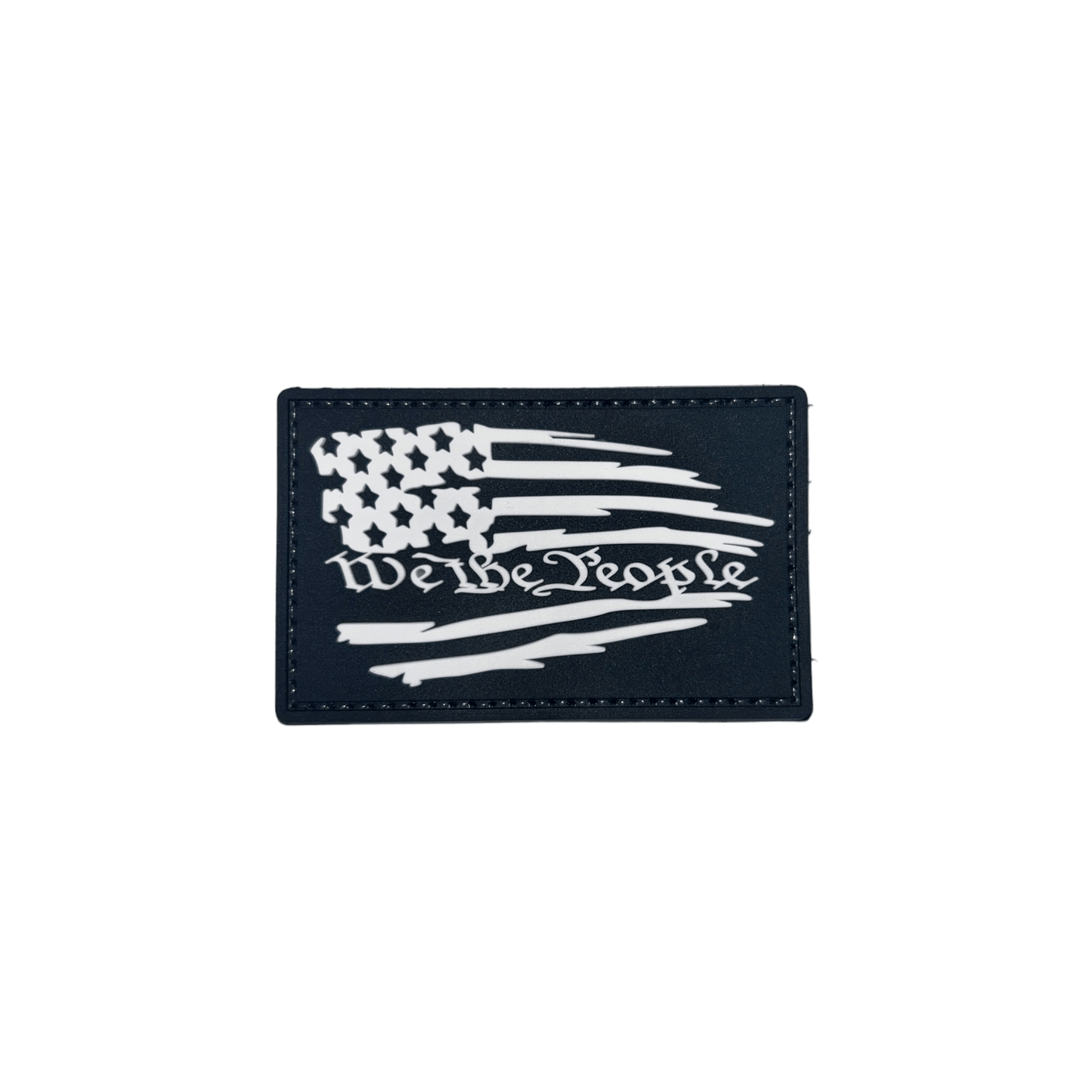 Patch We the People PVC by Trooper Clothing, black with white lettering, dimensions 3 1/8" x 2".