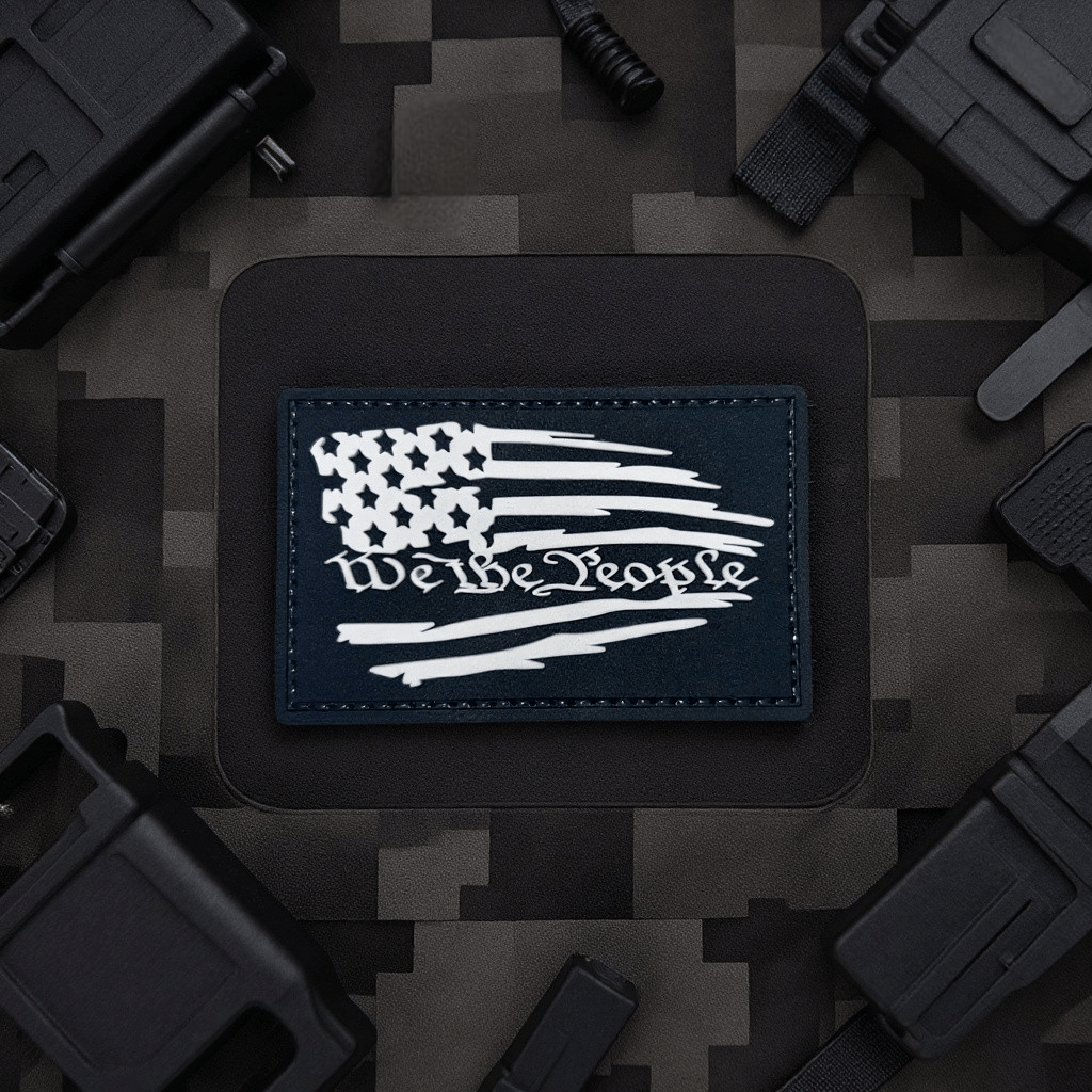 Patch We the People PVC by Trooper Clothing on a tactical background, showcasing American pride.