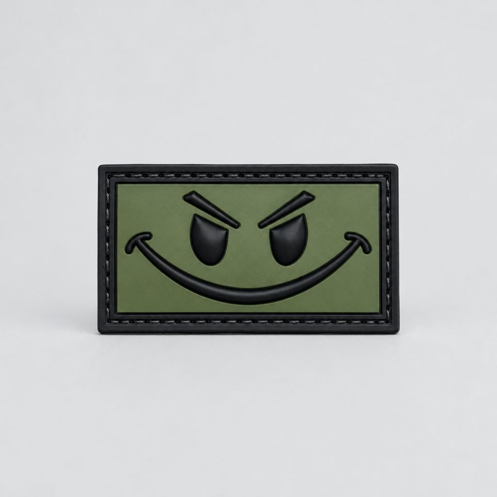 Patch OD Green and Black Smiley PVC - Perfect for Your Gear!
