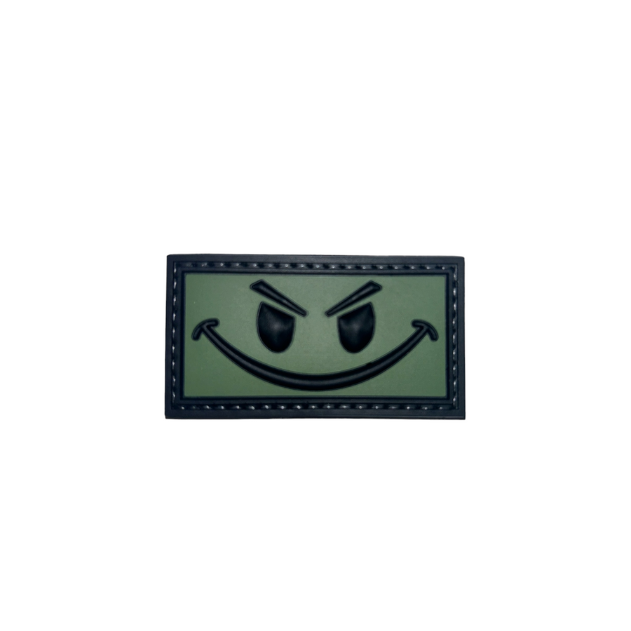 OD Green and Black Smiley PVC Patch