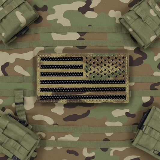 Laser Cut Multicam Reverse American Flag Patch