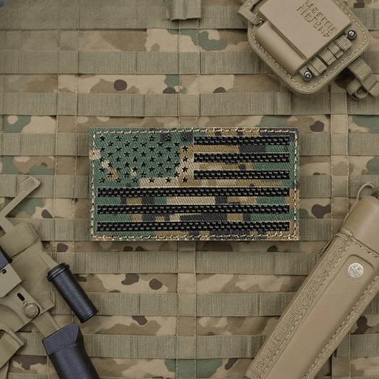 Laser Cut Woodland MARPAT American Flag Patch