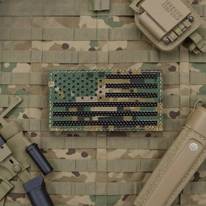 Laser Cut Woodland MARPAT American Flag Patch